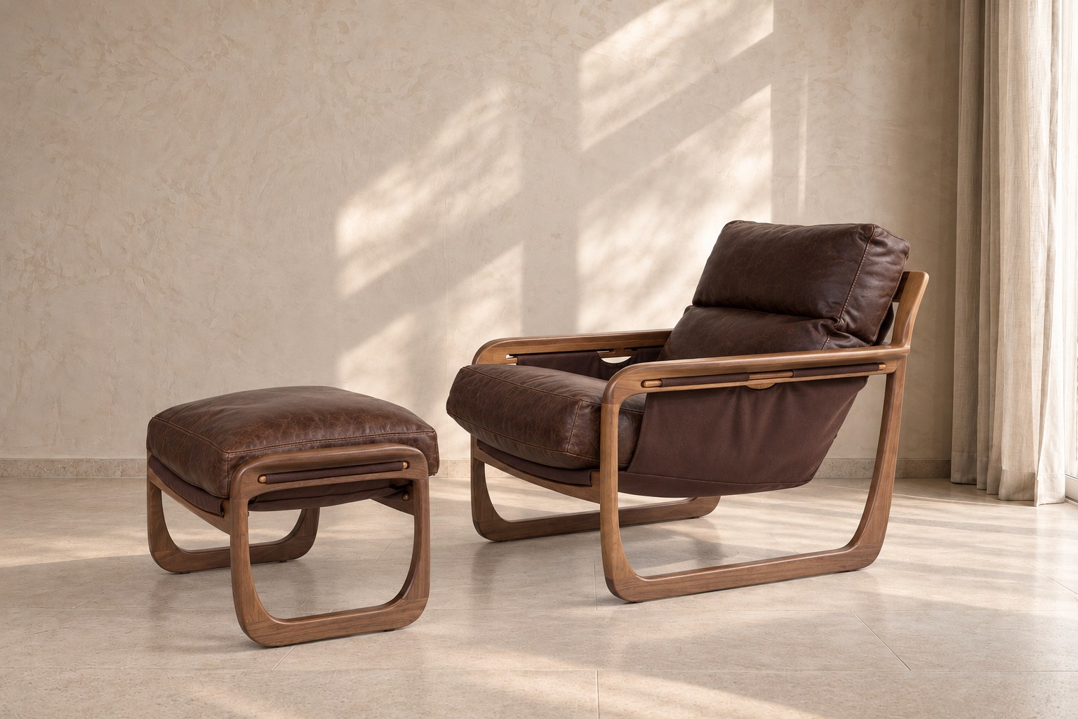Chaise Pitu couro café