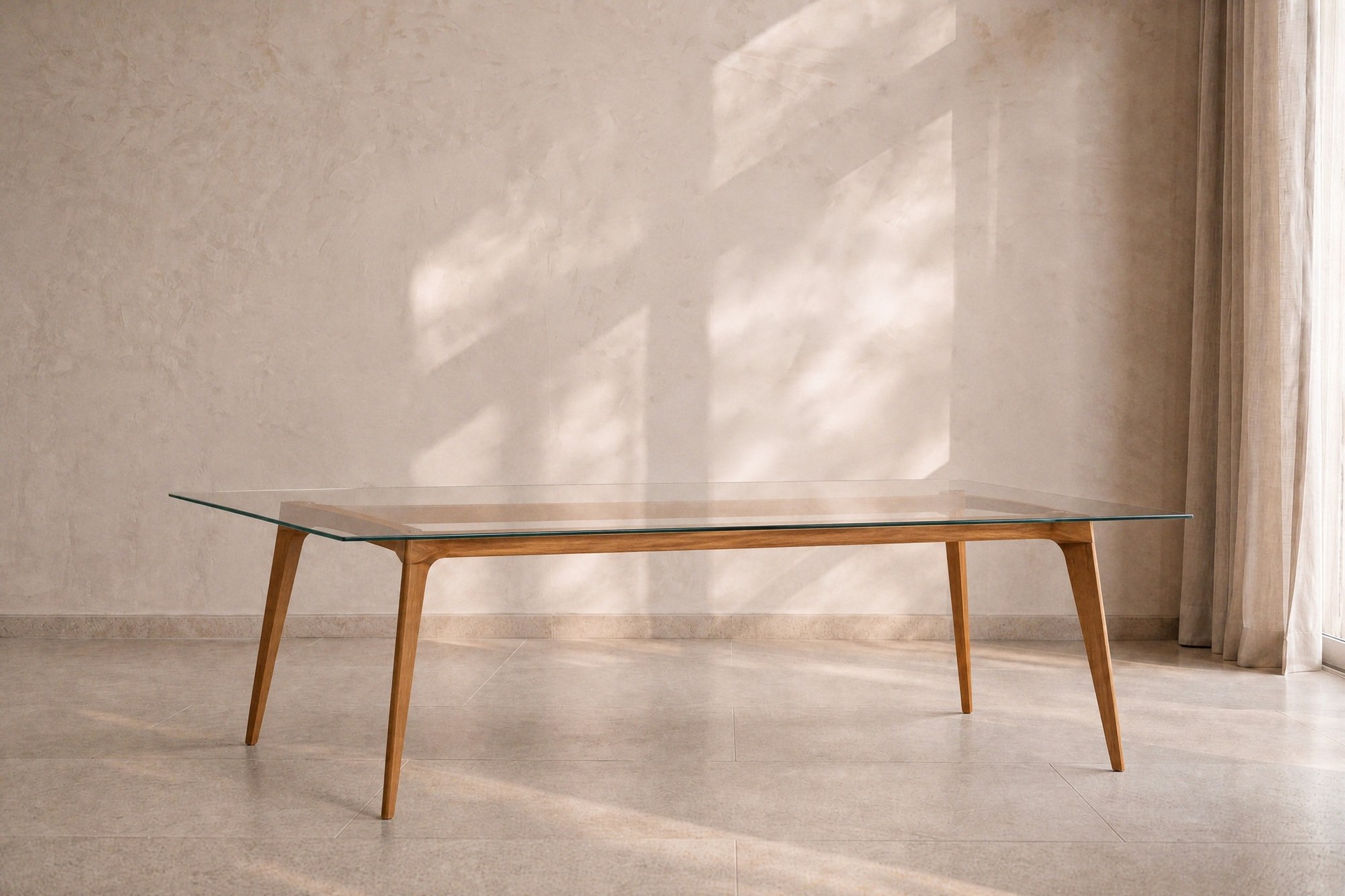 Mesa de Jantar Amsterdan · tampo de vidro