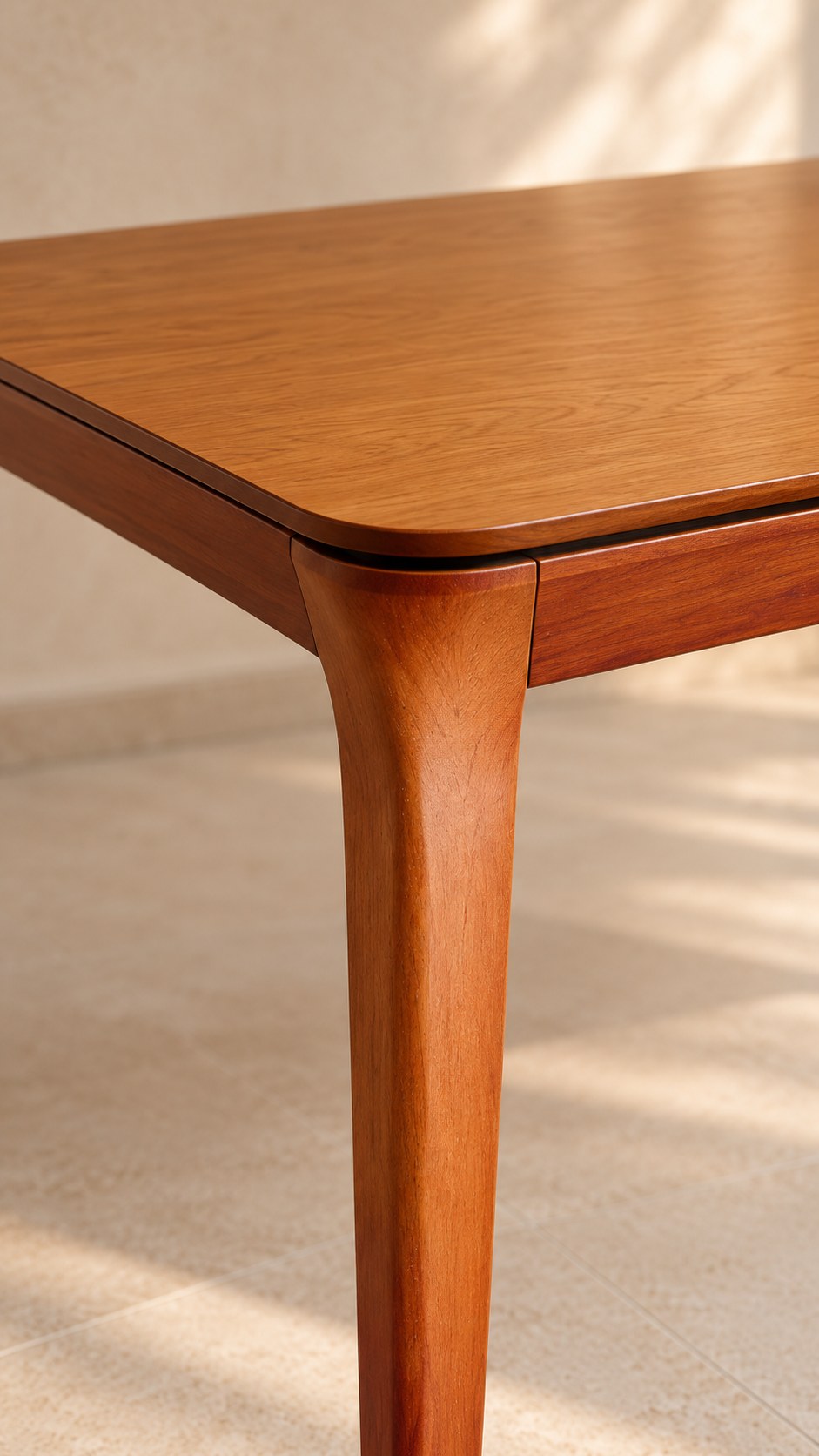 Mesa de Jantar Theo · tampo de carvalho – detalhe
